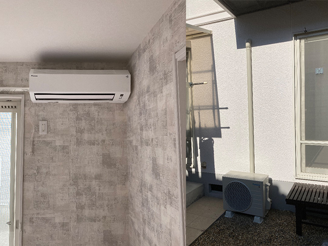 大阪府高槻市にてルームエアコン取り付け ダイキンEシリーズS225ATES-W