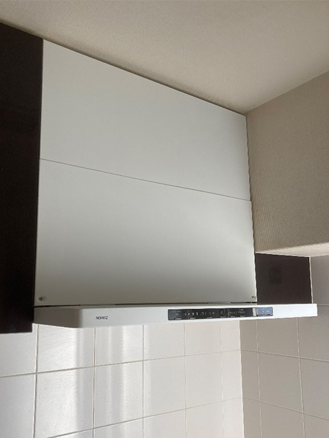 大阪府東大阪市にてレンジフード交換 ノーリツクララホワイトNFG7S25MWH