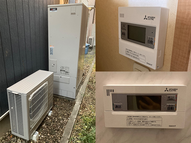 大阪府東大阪市にてエコキュート交換 日立BHP-TD370から三菱電機SRT-S377