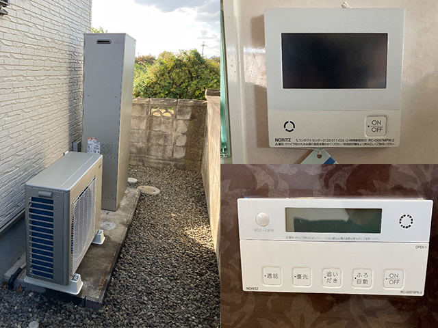 奈良県橿原市にてエコウィルからユコアハイブリッドへ交換 ノーリツSH-GTHC2410AD-2