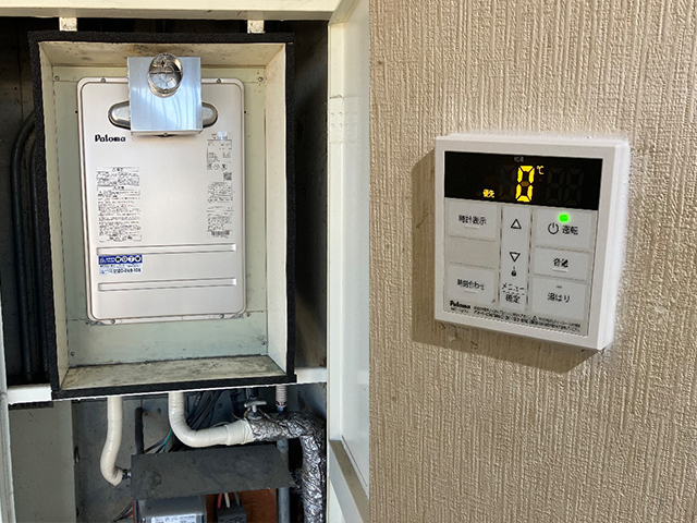 大阪府大阪市鶴見区にて前方排気型給湯器交換 パロマPH-163EW3からPH-1615AT