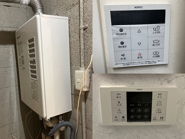 兵庫県西宮市にて屋内強制排気型給湯器交換 ノーリツ16号オートGT-1670SAWS-F