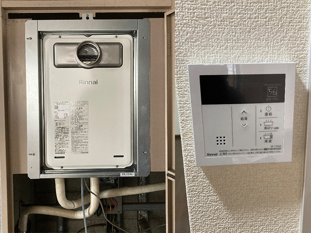 大阪府大阪市浪速区にて前方排気型給湯器交換 リンナイ給湯専用RUX-A1616T(A)-E