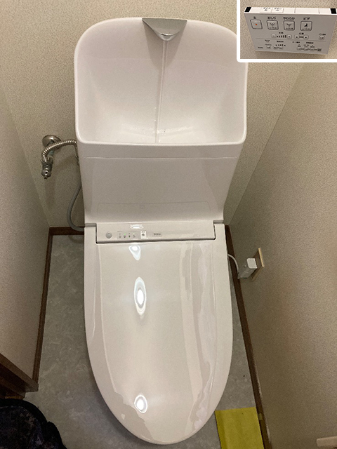 大阪府豊中市にてトイレ交換 TOTOウォシュレット一体型便器ZR1手洗い付き