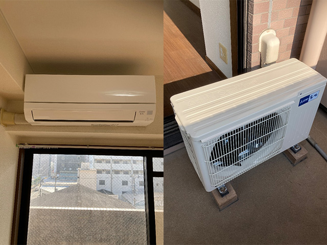 大阪府大阪市浪速区にてルームエアコン交換 三菱MSZ-GV280-WからMSZ-GV2823W