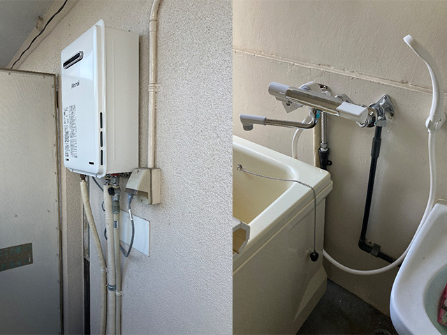 大阪府大阪市大正区にて屋外式給湯器交換 リンナイ16号給湯専用RUX-A1615W(A)-E