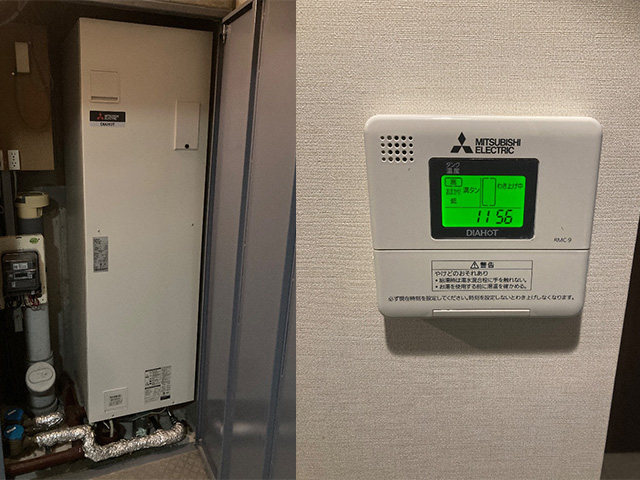 京都府京都市東山区にて200L電気温水器交換 日立BE-Z20CMから三菱電機SRT-201G