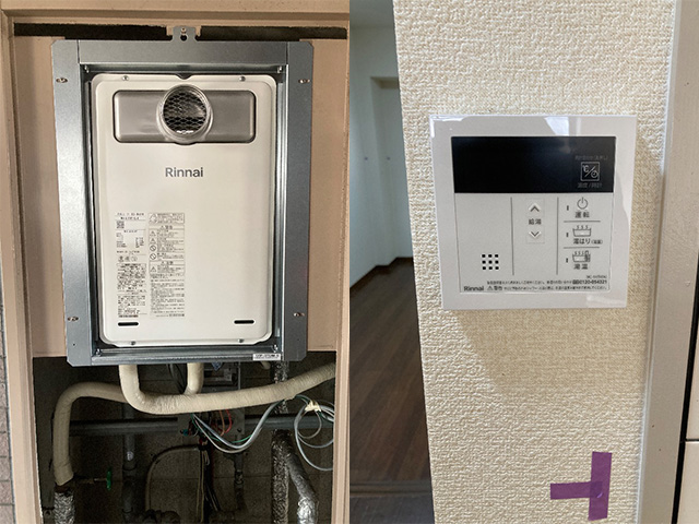大阪府大阪市浪速区にて前方排気型給湯器交換 リンナイ給湯専用RUX-A1616T(A)-E