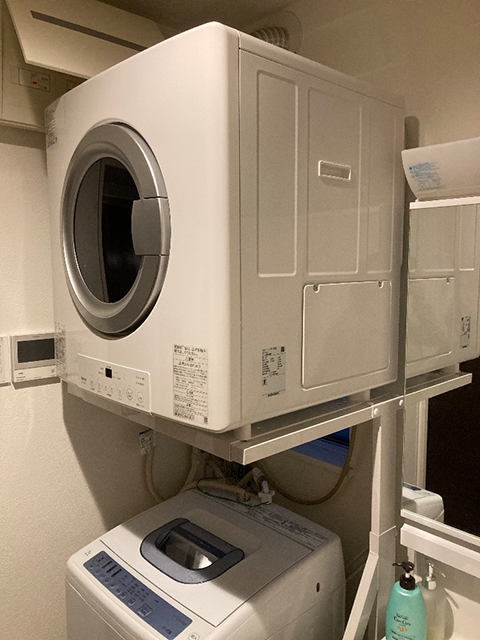 大阪府寝屋川市にてガス衣類乾燥機設置 リンナイ乾太くん8キロスタンダードRDT-80(A)