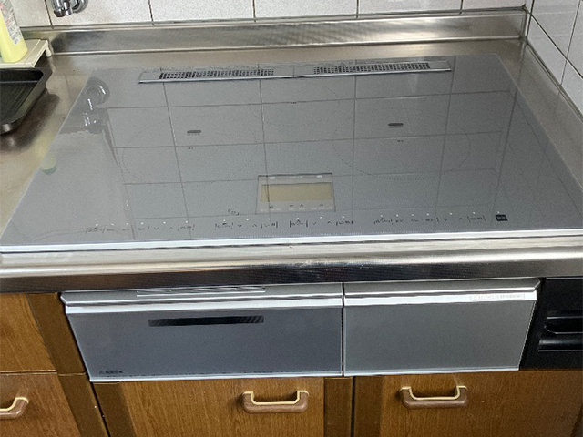 大阪府東大阪市にてIHクッキングヒーター交換 三菱CS-G38VNWSから日立HT-N100STWF-S