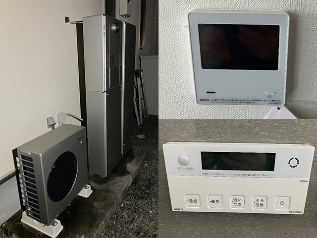 奈良県奈良市にてエコウィルからハイブリッド給湯機へ交換 ノーリツ145LモデルHPHB R290