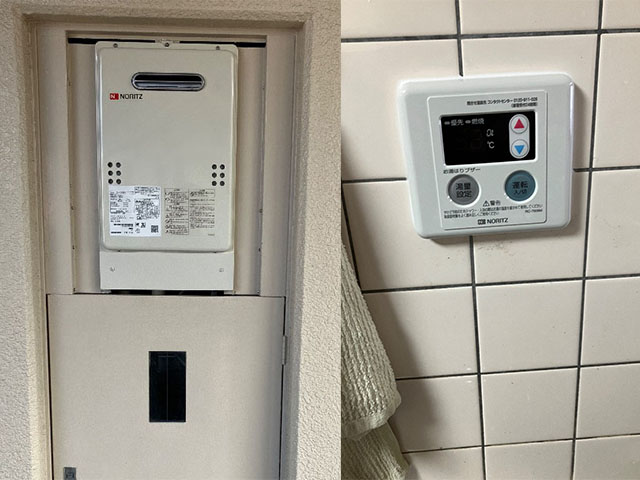 大阪府大東市にて標準設置給湯器交換 大阪ガス33-425AからノーリツGQ-1639WS-1