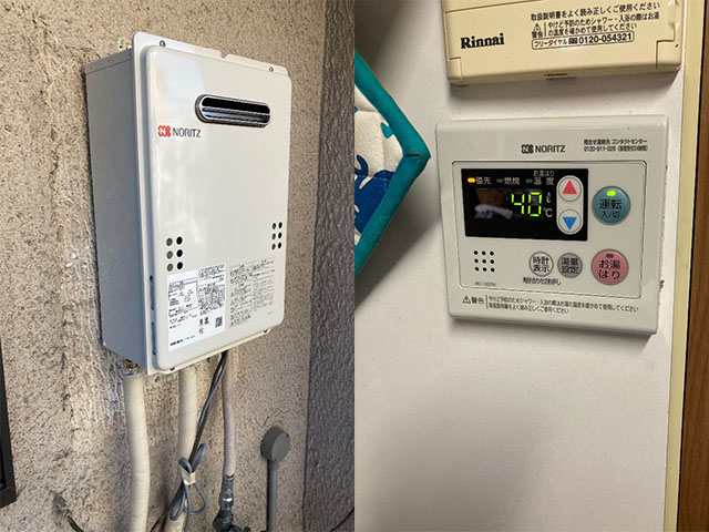 大阪府東大阪市にて屋外式給湯器交換 大阪ガス44-665からノーリツGQ-1639WS-1