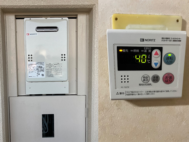 大阪府大東市にて標準設置型給湯器交換 大阪ガス33-425AからノーリツGQ-1639WS-1