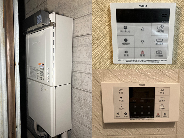大阪府大阪市生野区にて屋外式給湯器交換 ノーリツGT-2012SAWXからSRT-C2071SAW-1