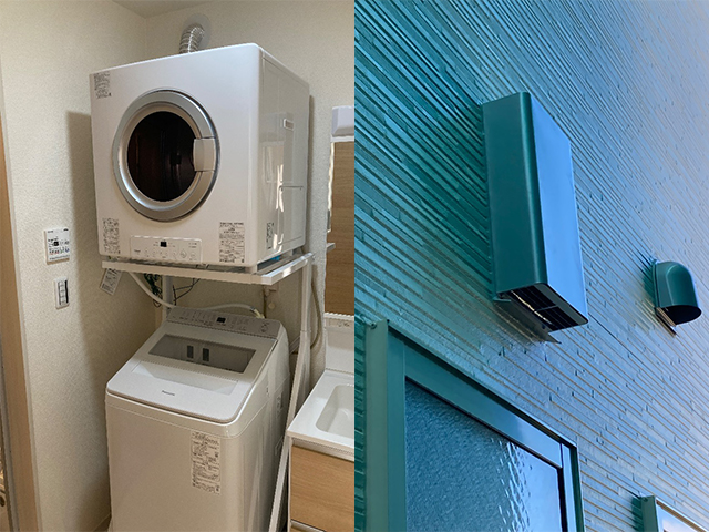 大阪府大阪市東住吉区にてガス衣類乾燥機設置 リンナイ乾太くん8キロスタンダードRDT-80(A)