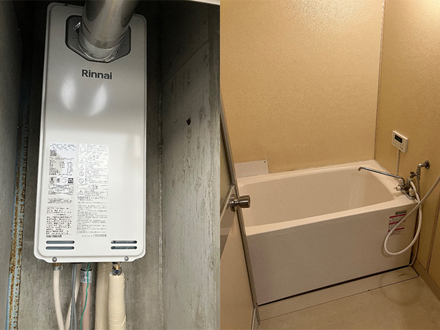 大阪府和泉市にて団地風呂浴槽セット設置 リンナイ16号オートRUF-SA1615SAT-L(A)