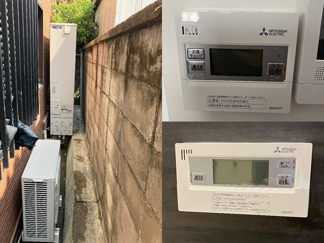 大阪府大東市にてエコキュート交換 三菱薄型フルオートSRT-HPT37WZ4からSRT-S377UZ