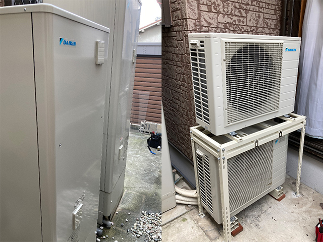 大阪府東大阪市にて電気温水器からエコキュートへ交換 ダイキン370LオートEQA37ZSV