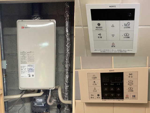 大阪府貝塚市にて屋内式給湯器交換 ノーリツ16号高温差し湯GQ-1627AWX-FFA-DX