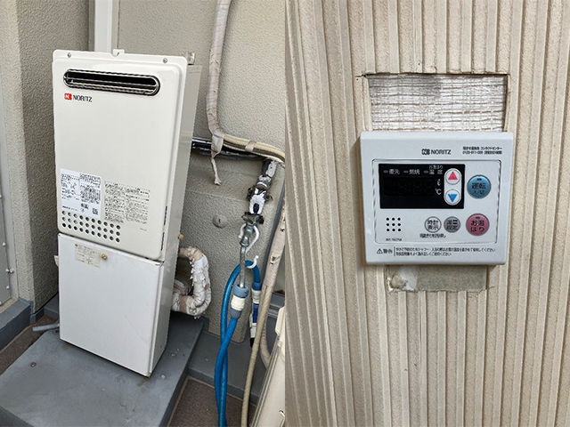 大阪府大阪市住之江区にて屋外式給湯器交換 ノーリツ24号GQ-2437WSからGQ-2439WS-1