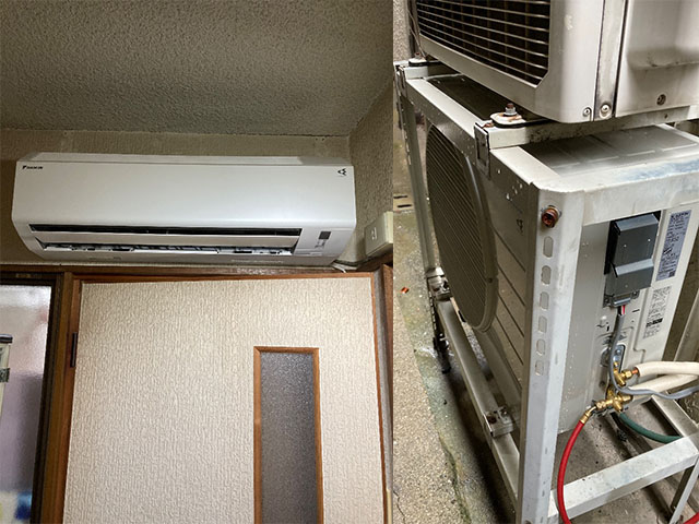 大阪府大阪市生野区にてルームエアコン交換 ダイキンEシリーズS285ATES-W