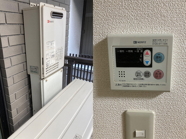大阪府大阪市天王寺区にて屋外式給湯器交換 ノーリツGQ-1637WSからGQ-1639WS-1