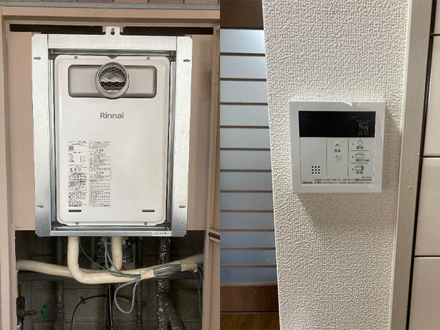 大阪府大阪市浪速区にて前方排気型給湯器交換 リンナイ16号給湯専用RUX-A1616T(A)-E