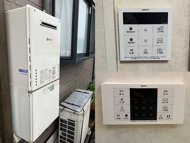 京都府長岡京市にて屋外式給湯器交換 ノーリツGT-2450AWXからGT-2470SAW-1