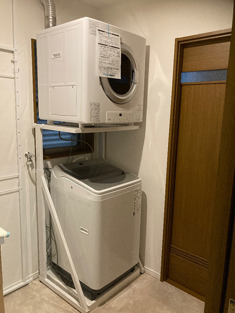 奈良県香芝市にてガス衣類乾燥機設置 リンナイ乾太くん8キロスタンダードRDT-80(A)