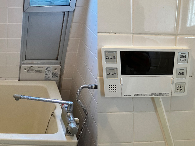 大阪府枚方市にて壁貫通型給湯器交換 リンナイRUF-HV160A-EからRUF-HA83SA-E