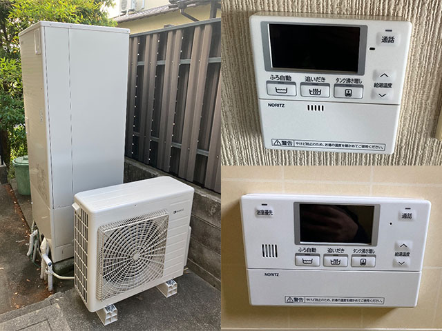 奈良県奈良市にてエコキュート交換 ノーリツ370Lフルオート水道直圧給湯ET-S370C