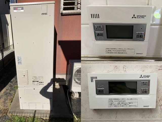 奈良県橿原市にて電気温水器からエコキュートへ交換 三菱370LフルオートSRT-S377