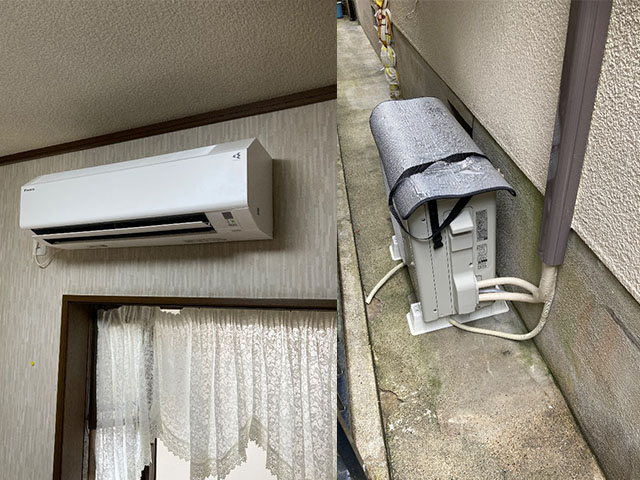 奈良県生駒市にてルームエアコン交換 シャープAY-Z40SX-WからダイキンS286ATES-W