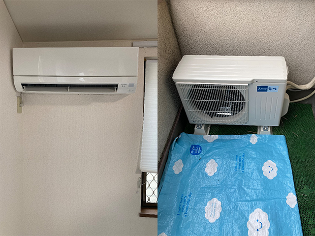 大阪府堺市美原区にてルームエアコン取付け 三菱電機MSZ-GV2823-W
