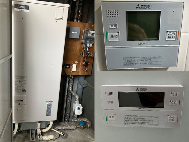 奈良県桜井市にて電気温水器交換 三菱エコオートSRT-3768CFUD-BLからSRT-J37CD5