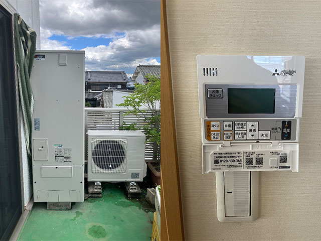 奈良県橿原市にてエコキュート交換 パナソニックHE-K46AZから三菱SRT-N377