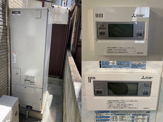 東大阪市で三菱電気温水器 SRT-4667FU-BL からエコキュート SRT-S376U へ交換！