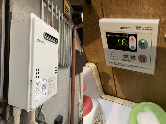 大阪府東大阪市で給湯器交換！ノーリツ20号給湯専用GQ-2037WSからGQ-2039WS-1
