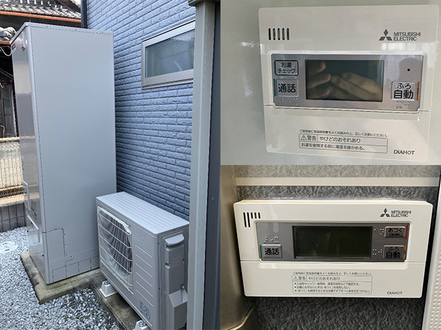 大阪府泉佐野市｜エコキュート交換 ハウステック HHP-AT465HATR → 三菱 SRT-S467